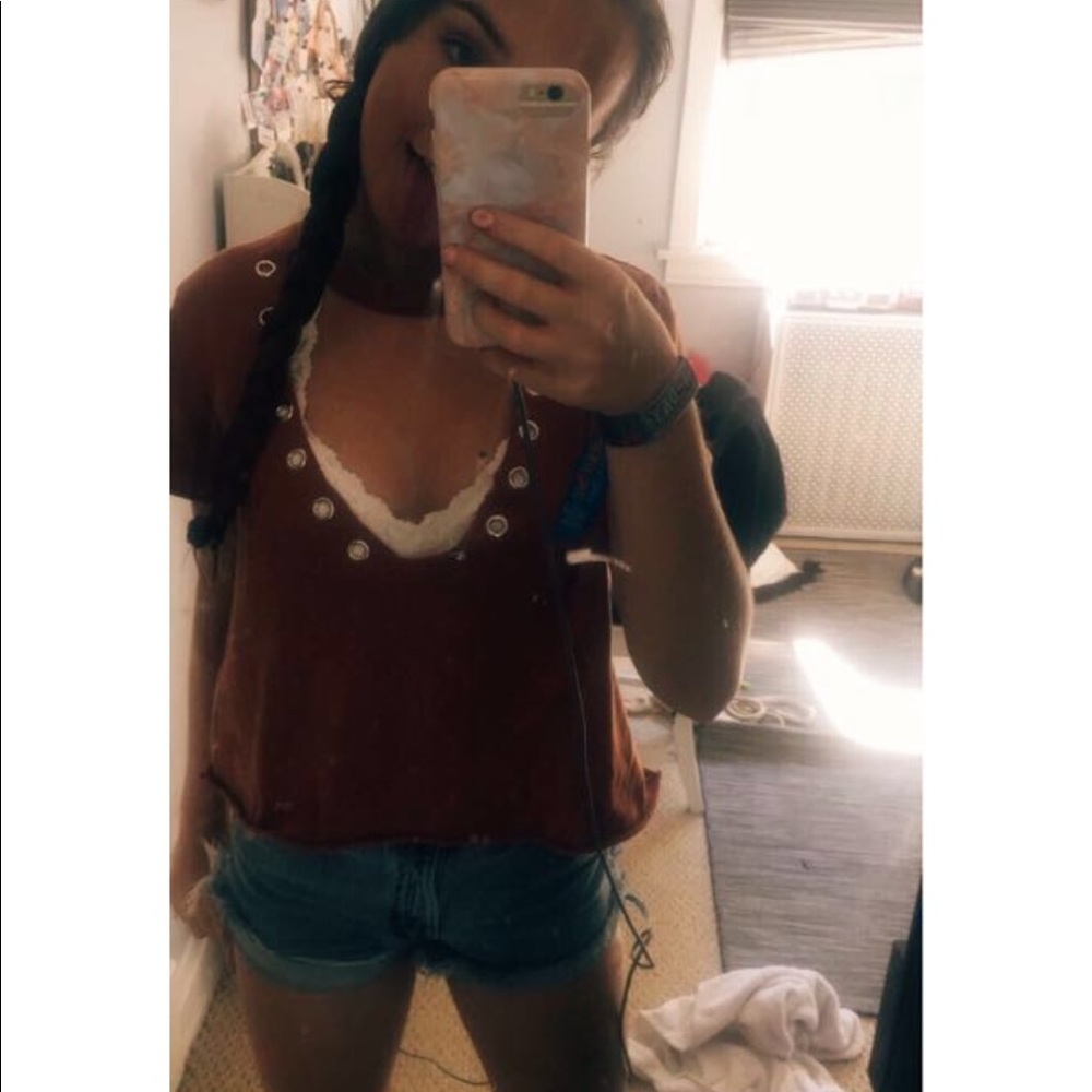Burnt Orange Topshop Croptop